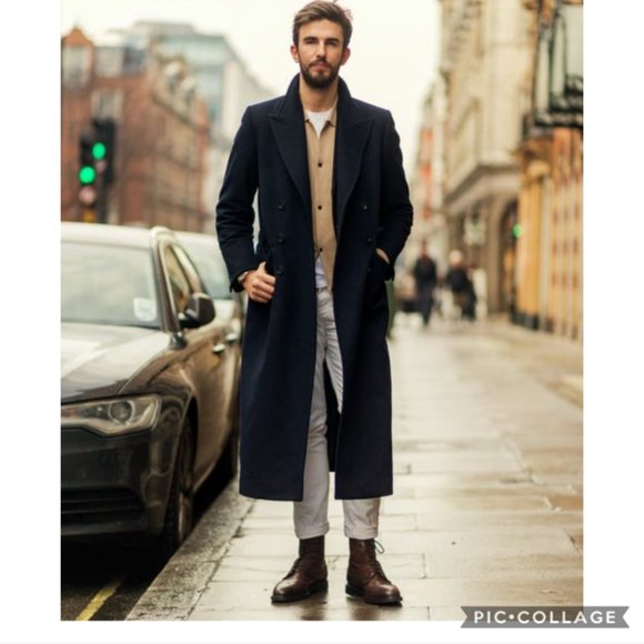 Burberry Other - Burberry Wool Overcoat Heather Black Lg Dbl Breast